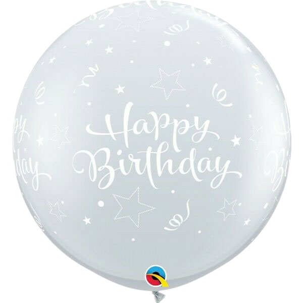 3ft  Bday Shining Star-A-Rnd Diamond Clear